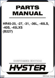 hyster hr45, hyster manual