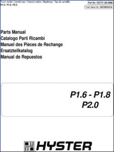 hyster p1.6, p1.8, p2.0 2006 parts catalog, hyster parts catalog, hyster p1.6,