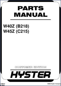 hyster w40z, w45z 2002 parts catalog, hyster parts catalog, hyster w40z,