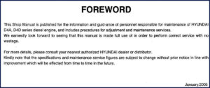 hyundai d4a, d4d 2005 service manual, hyundai service manual, hyundai d4a,