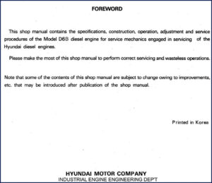 hyundai d6b service manual, hyundai service manual, hyundai d6b