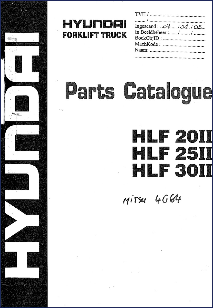 hyundai hlf 20ii, hlf 25ii, hlf 30ii parts, hyundai parts catalog, hyundai hlf