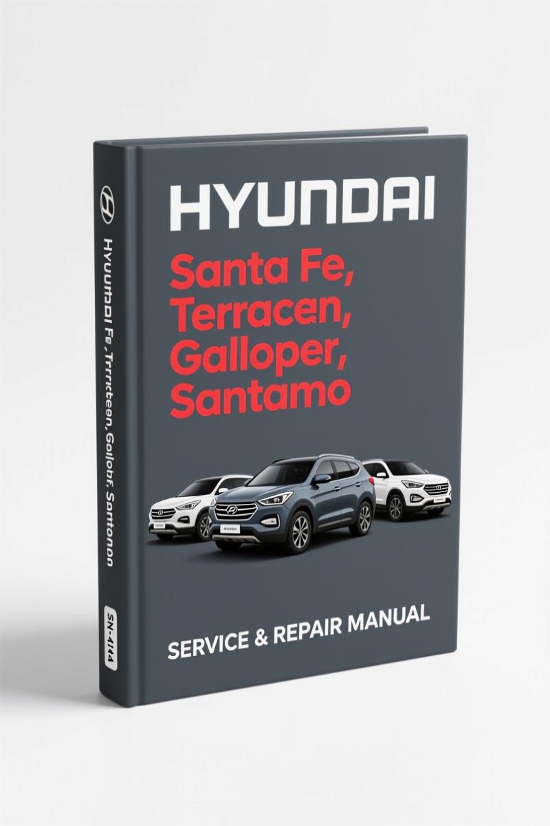 hyundai santa fe, terracan, galloper, santamo 2007 service, hyundai service manual, hyundai santa