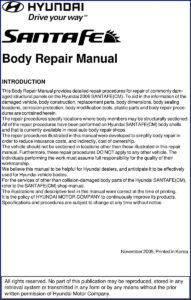 hyundai santafe 2005 repair manual, hyundai repair manual, hyundai santafe