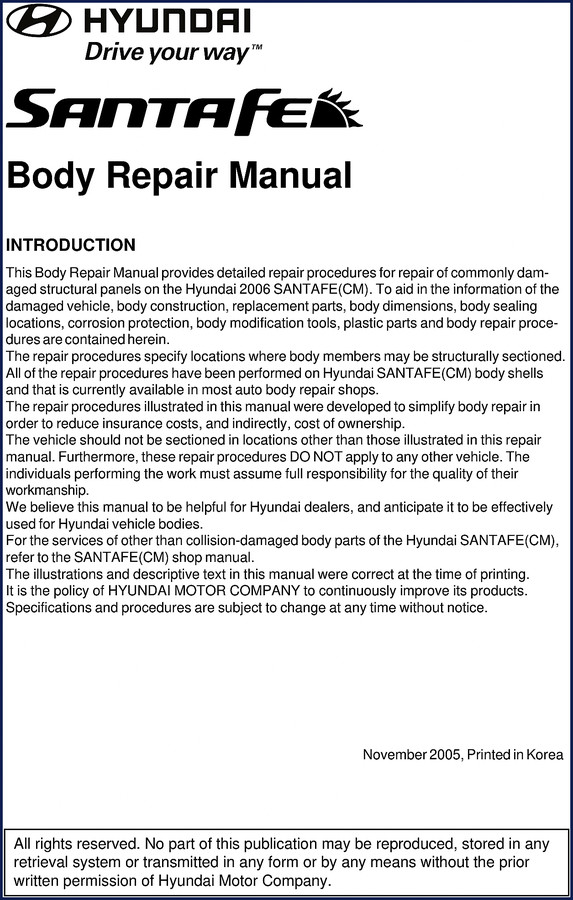 2005 hyundai santafe factory repair manual, hyundai repair manual, hyundai hyundai