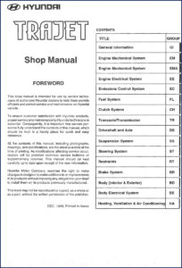 hyundai trajet 1999 service manual, hyundai service manual, hyundai trajet