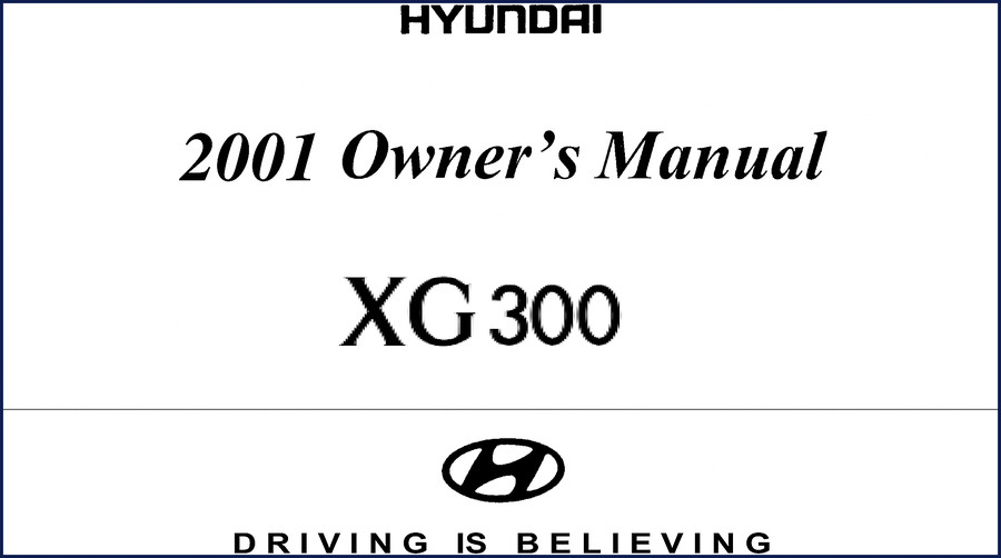 hyundai xg 300 2001 user manual, hyundai manual, hyundai xg