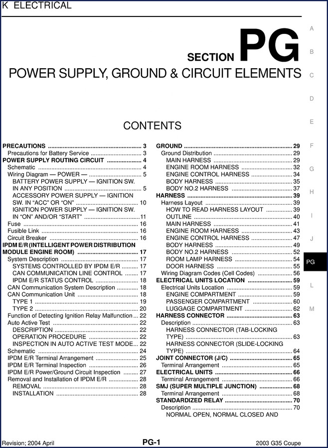 infiniti g35 2004 electrical schematic, infiniti manual, infiniti g35