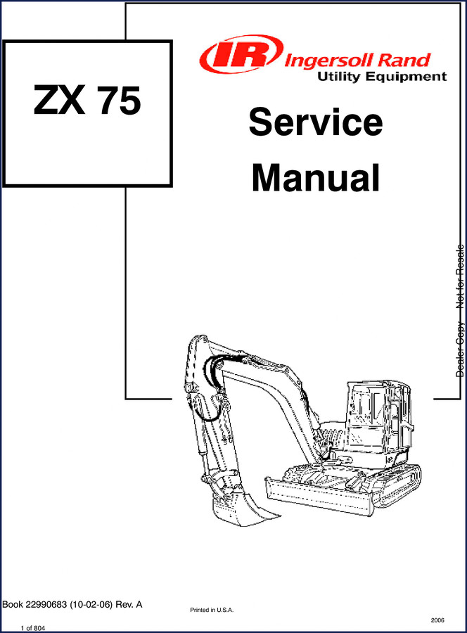 ingersoll rand zx 75 2006 service manual, ingersoll rand service manual, ingersoll rand rand