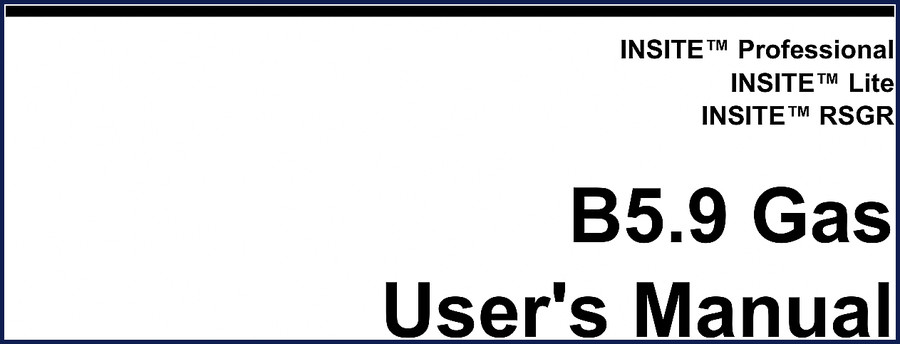 insite b5.9 gas user manual, insite manual, insite b5.9