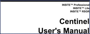 insite centinel user manual, insite manual, insite centinel