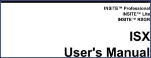 insite isx user manual, insite manual, insite isx