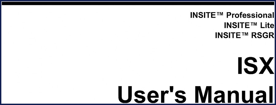 insite isx user manual, insite manual, insite isx