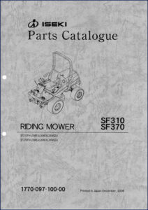 iseki sf310 sf370 2006 parts catalog oem factory, iseki parts catalog, iseki sf310