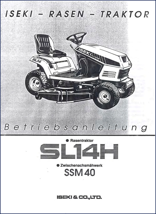 iseki sl14h user manual, iseki manual, iseki sl14h