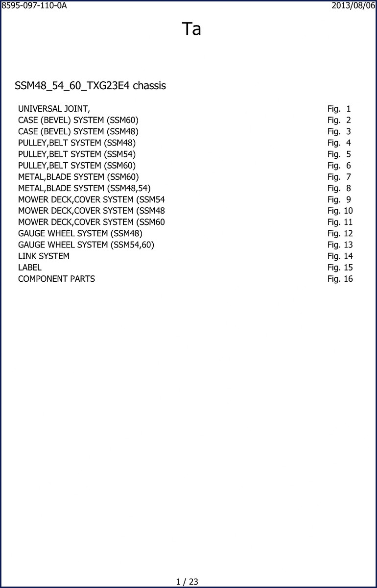 iseki ssm48 ssm60 ssm54 2013 parts catalog, iseki parts catalog, iseki ssm48