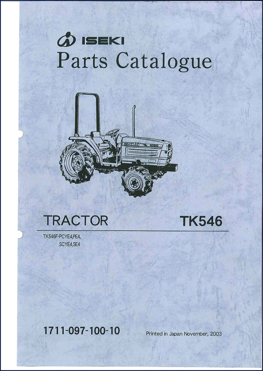 iseki tk546 2003 parts catalog, iseki parts catalog, iseki tk546