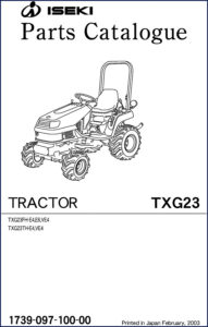 iseki txg23 txg23fh txg23th txg23e 2003 parts catalog, iseki parts catalog, iseki txg23