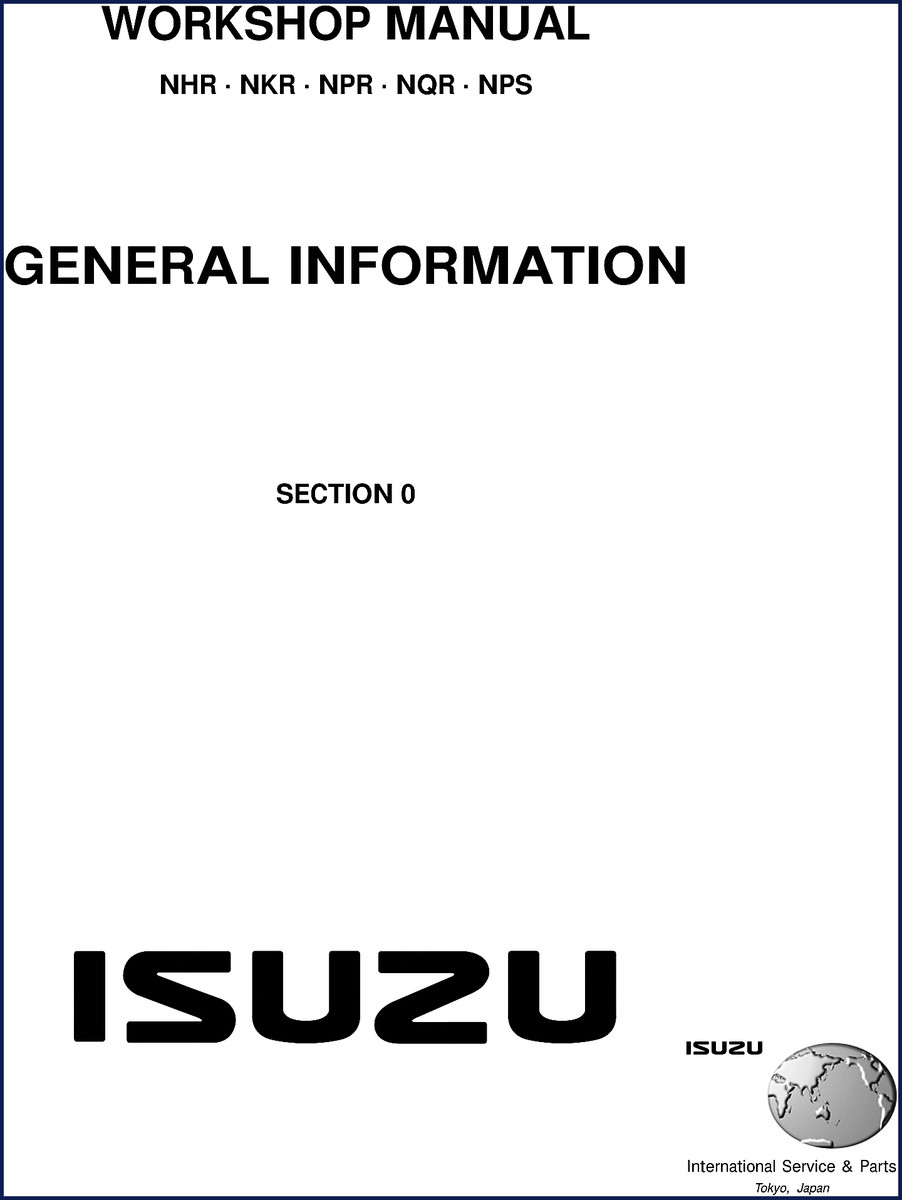 isuzu npr, nqr, nhr, nkr, nps workshop manual, isuzu workshop manual, isuzu npr,