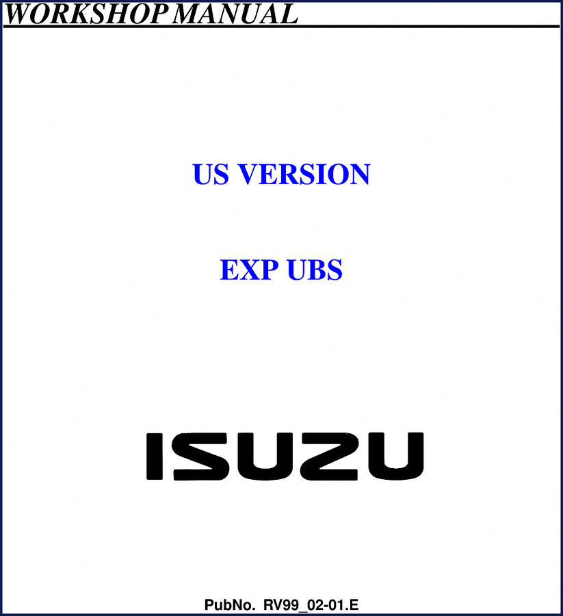 isuzu ubs workshop manual, isuzu workshop manual, isuzu ubs