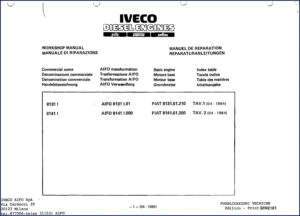 iveco 8131 i 8141 i 1984 workshop manual, iveco workshop manual, iveco 8131