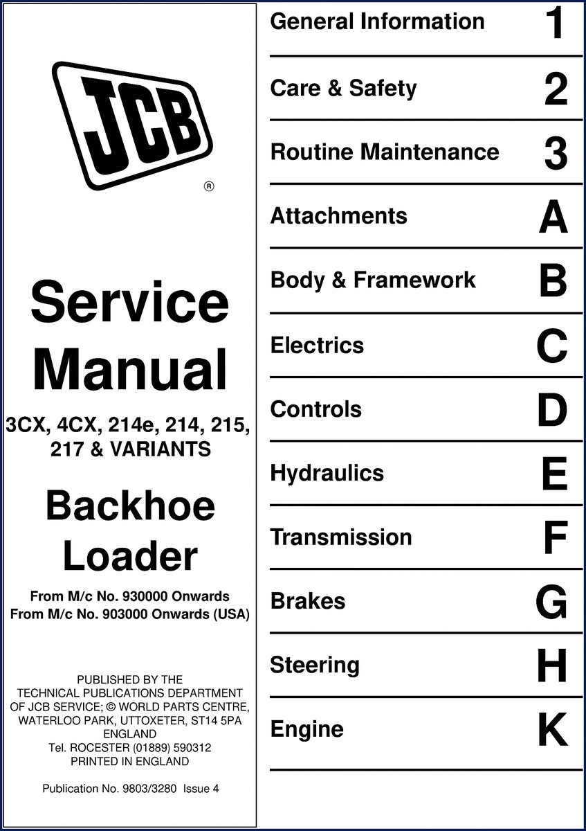 jcb 3cx, 4cx, 214, 215, 214e service manual, jcb service manual, jcb 3cx,