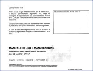 jcb 8025z, 8030z, 8035z 2008 user manual, jcb manual, jcb 8025z,