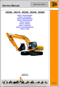 jcb js200 js220 js240 js260 2004 service manual, jcb service manual, jcb js200