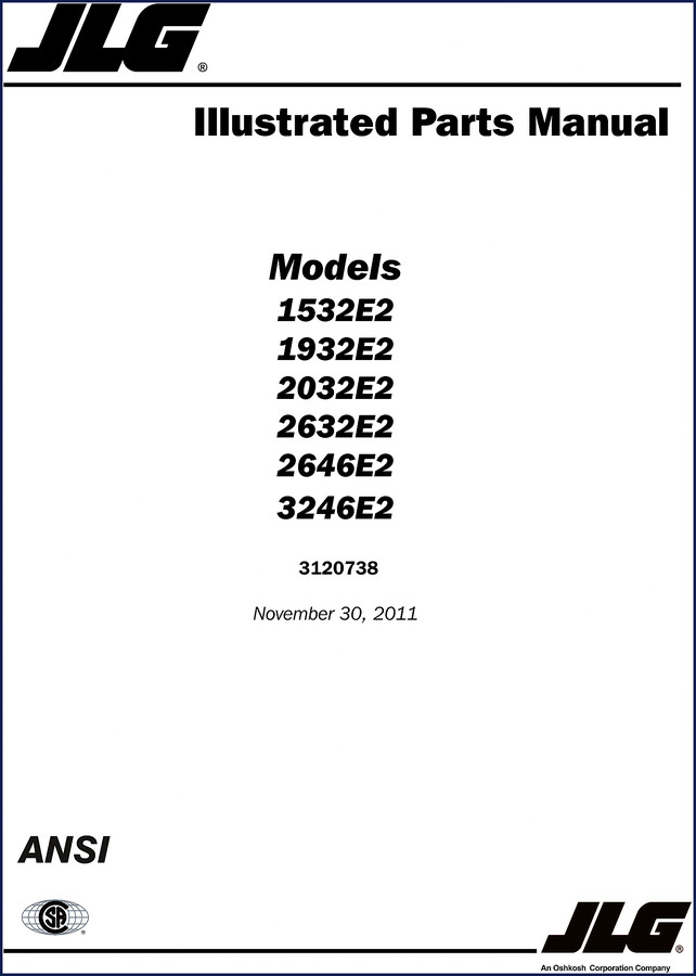 jlg 1532e2 1932e2 2032e2 2632e2 2646e2 2011 parts, jlg parts catalog, jlg 1532e2