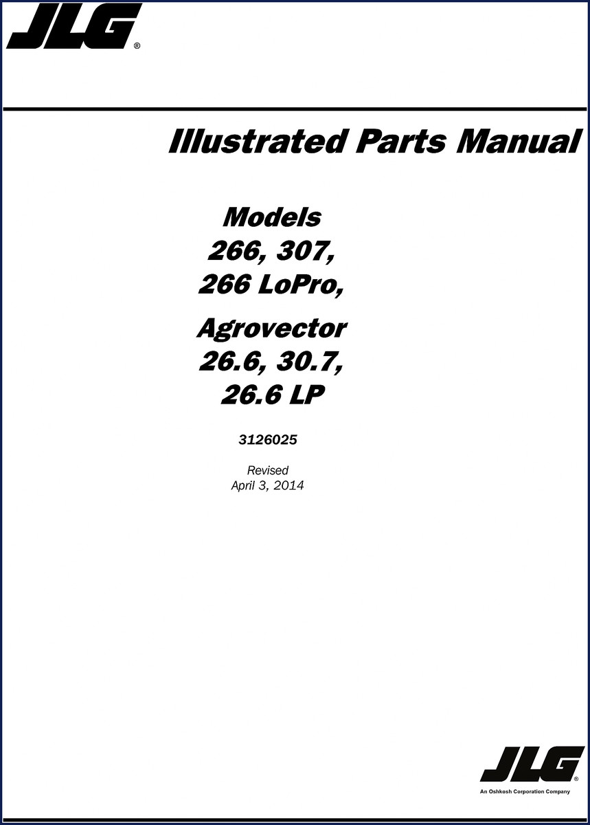 jlg 266, 307, 26.6, 30.7 2014 parts catalog, jlg parts catalog, jlg 266,