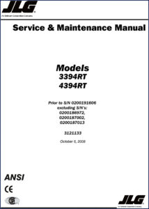 jlg 3394rt, 4394rt 2008 service manual, jlg service manual, jlg 3394rt,