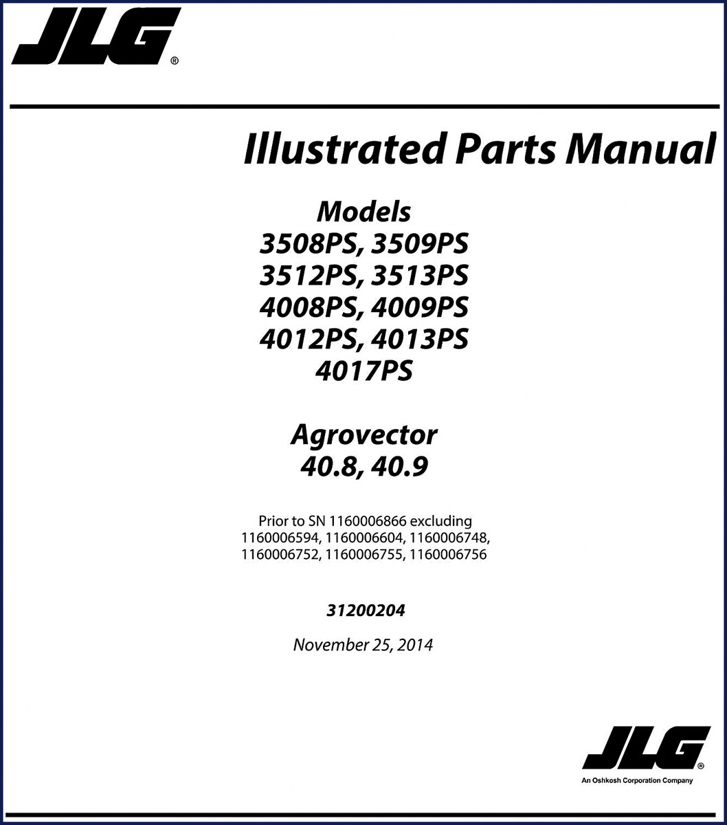 jlg 3508ps, jlg manual