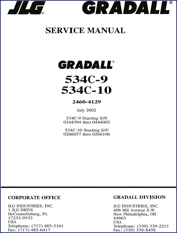 jlg 534c, jlg manual