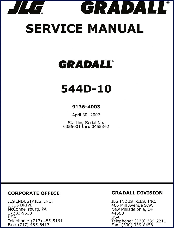 jlg 544d, jlg manual