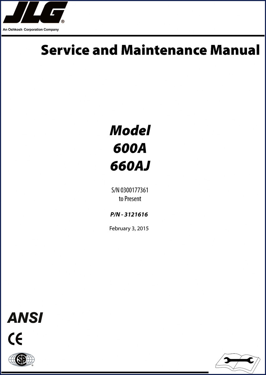 jlg 600a, 660aj 2015 service manual, jlg service manual, jlg 600a,