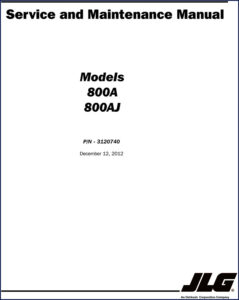 jlg 800a 800aj 2012 service manual, jlg service manual, jlg 800a