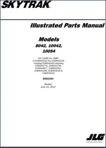 jlg 8042, 10042, 10054 2012 parts catalog, jlg parts catalog, jlg 8042,