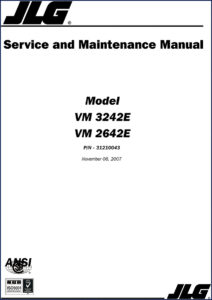 jlg vm 3242e, vm 2642e 2007 service manual, jlg service manual, jlg vm