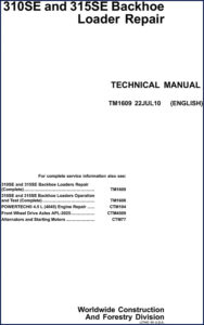 john deere 310se, 315se 2010 technical manual, john deere manual, john deere deere