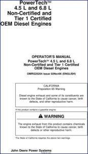 john deere 4045, 6068 2006 operators manual, john deere manual, john deere deere
