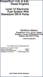john deere 4.5l, 6.8l 2003 technical manual, john deere manual, john deere deere