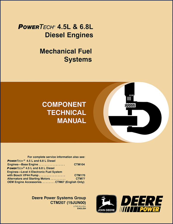 john deere 4.5l, 6.8l 2000 technical manual, john deere manual, john deere deere