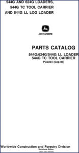 john deere 544g, 624g 2005 parts catalog, john deere parts catalog, john deere deere