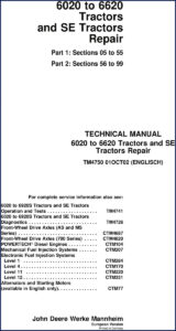 john deere 6020, 6620, 6920s 2002 technical manual, john deere manual, john deere deere