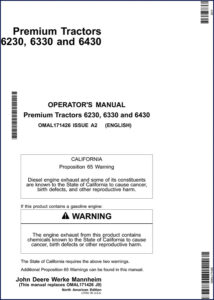 john deere 6230, 6330, 6430 2008 operators manual, john deere manual, john deere deere