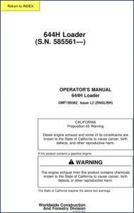 john deere 644h operators manual, john deere manual, john deere deere