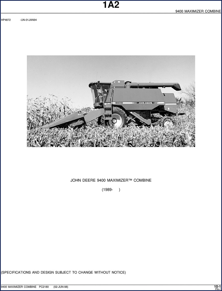 john deere 9400 1998 parts catalog, john deere parts catalog, john deere deere
