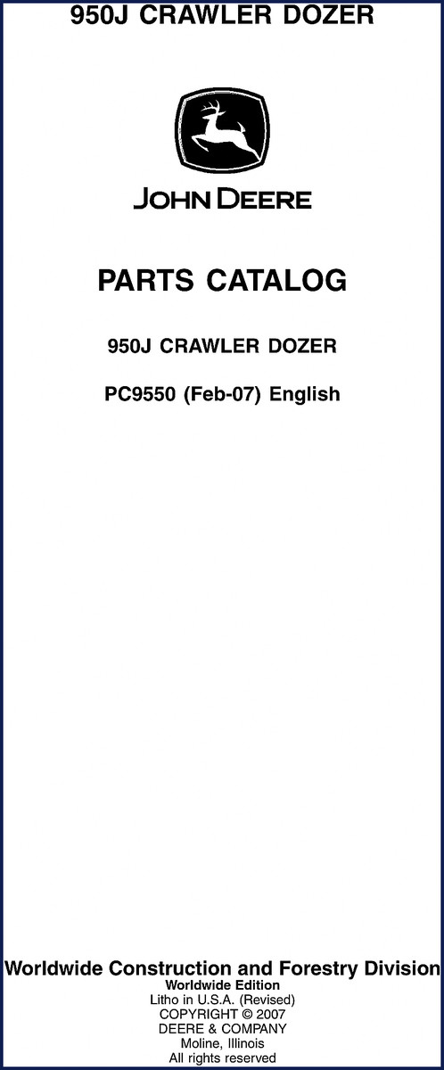 john deere 950j 2007 parts catalog, john deere parts catalog, john deere deere