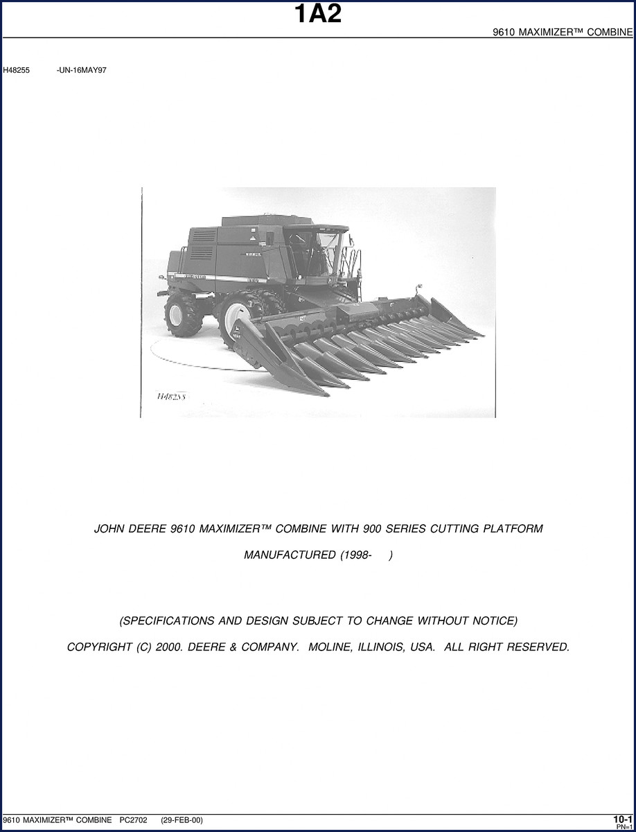 john deere 9610 2000 parts catalog, john deere parts catalog, john deere deere