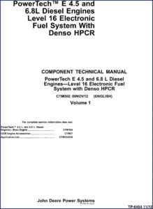 John Deere E 4.5, E 6.8 2012 Technical Manual – 476 Pages of Factory Specs – OEM Service Manual